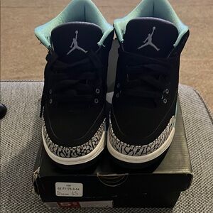 Jordan Black and White Sneakers with Textured Upper and Distinctive Midsole